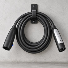 VOLGOO EV charging extension cable stored on a garage wall