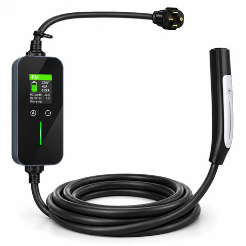 VOLGOO 40A NACS portable Level 2 EV charger with active LCD display