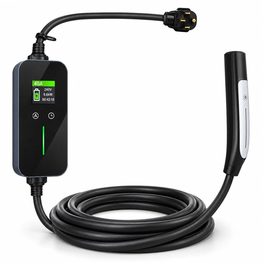 VOLGOO 40A portable Level 2 EV charger with active LCD screen
